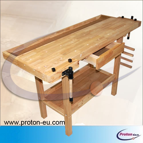 Mizarska delovna miza 1370 x 500 x 870 mm 1 - Proton d.o.o. - ponk - pank - delovni pult - hoblpank - hoblponk - hobl ponk - mizarski pank - tišlarska miza - skobelnik - virštat - virštak - berštat - stolarska klupa